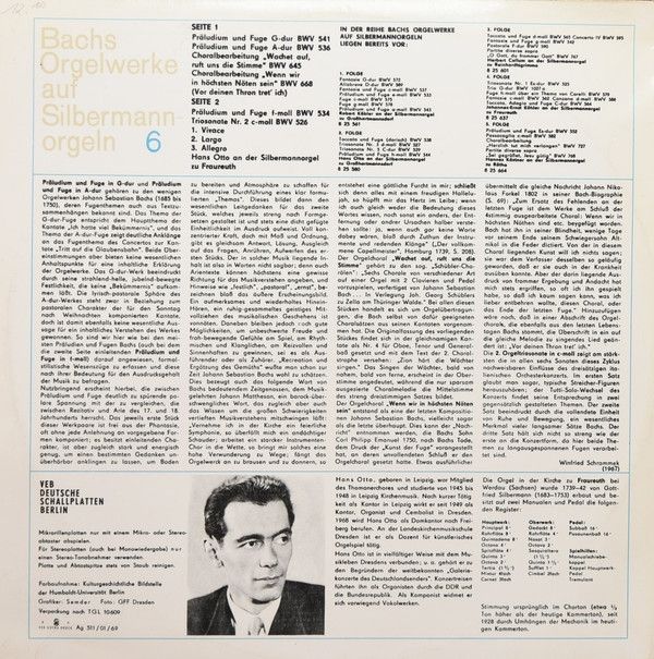 Eterna 8 25 684 - Johann Sebastian Bach, Hans Otto - Hans Otto A - Image 2