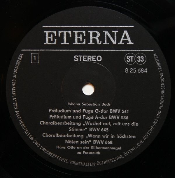 Eterna 8 25 684 - Johann Sebastian Bach, Hans Otto - Hans Otto A - Image 3