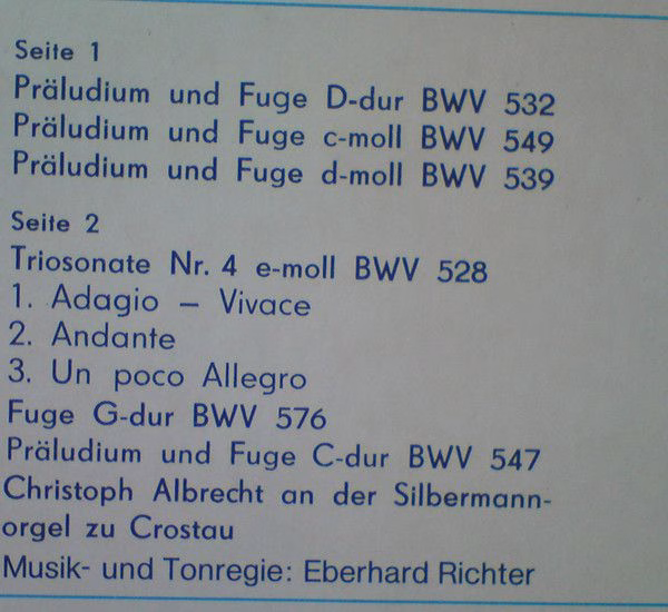 Eterna 8 25 759 - Johann Sebastian Bach, Christoph Albrecht - Ch - Image 4