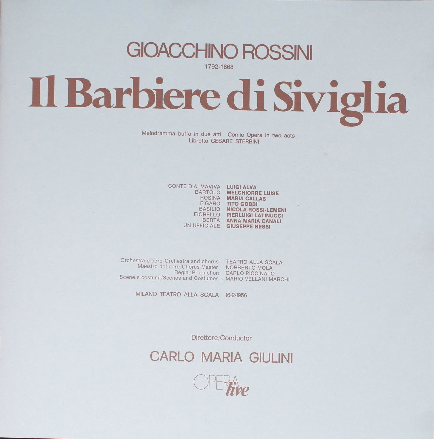 Cetra LO 34 - Gioacchino Rossini, Maria Callas, Tito Gobbi, Luig - Image 4