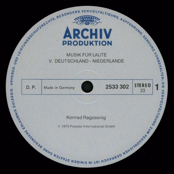 Archiv Produktion 2533 302 - Konrad Ragossnig - Musik Für Laute - Image 4