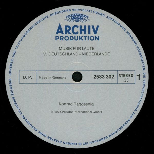 Archiv Produktion 2533 302 - Konrad Ragossnig - Musik Für Laute - Image 4
