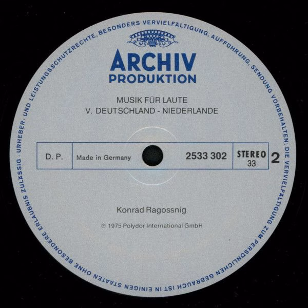 Archiv Produktion 2533 302 - Konrad Ragossnig - Musik Für Laute - Image 5