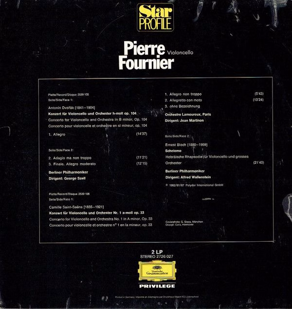 Deutsche Grammophon 2726 027 - Pierre Fournier, Berliner Philhar - Image 2