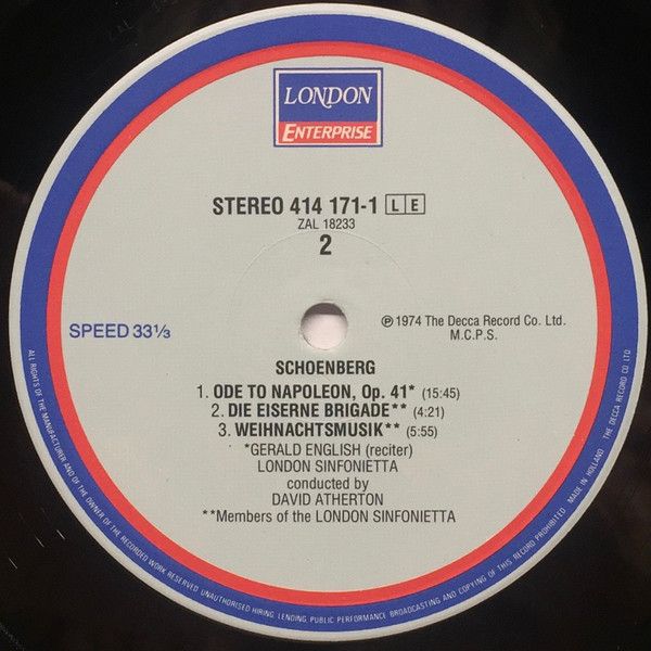 London Enterprise 414 171-1 LE - Arnold Schoenberg, Gerald Engli - Image 4