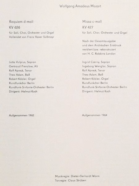 Eterna 8 25 404-406 - Wolfgang Amadeus Mozart - Requiem (KV 626) - Image 2