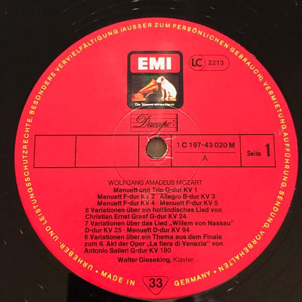 His Master's Voice 1C 197-43 020/24 M - Wolfgang Amadeus Mozart, - Image 7