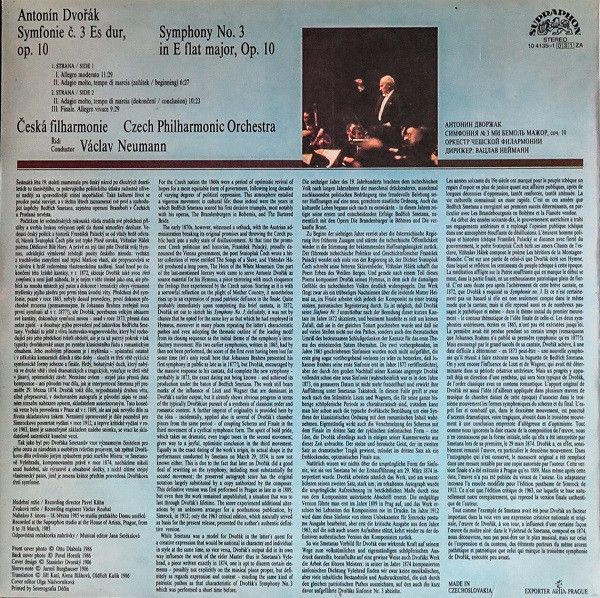 Supraphon 1110 4135-1031 - Antonín Dvořák, The Czech Philharmoni - Image 2