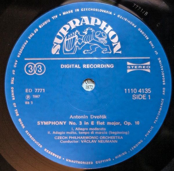 Supraphon 1110 4135-1031 - Antonín Dvořák, The Czech Philharmoni - Image 3