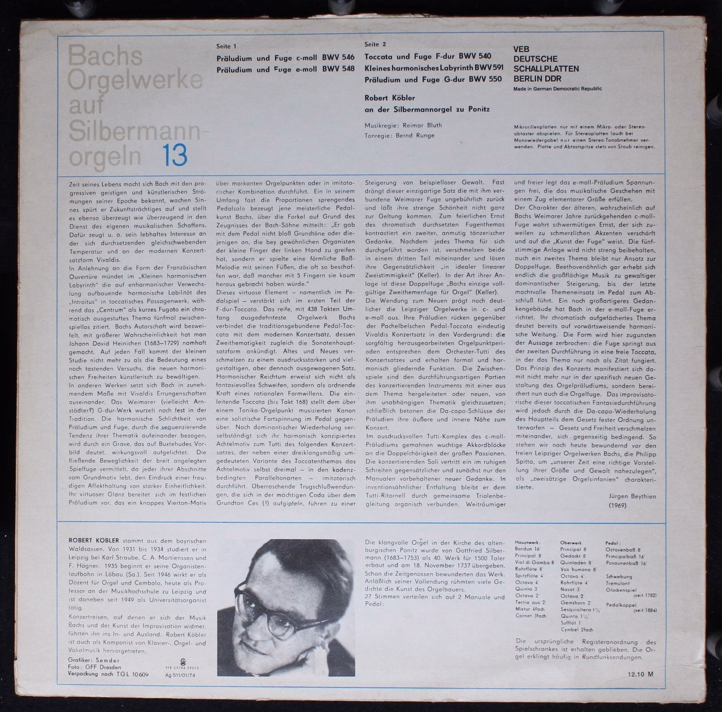 Eterna 8 25 966 - Johann Sebastian Bach, Robert Köbler - Robert - Image 2