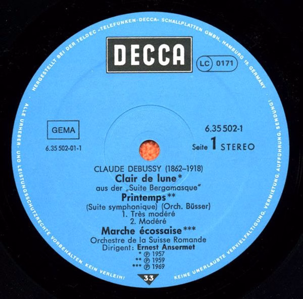DECCA 6.35502 - Claude Debussy, L'Orchestre De La Suisse Romande - Image 3