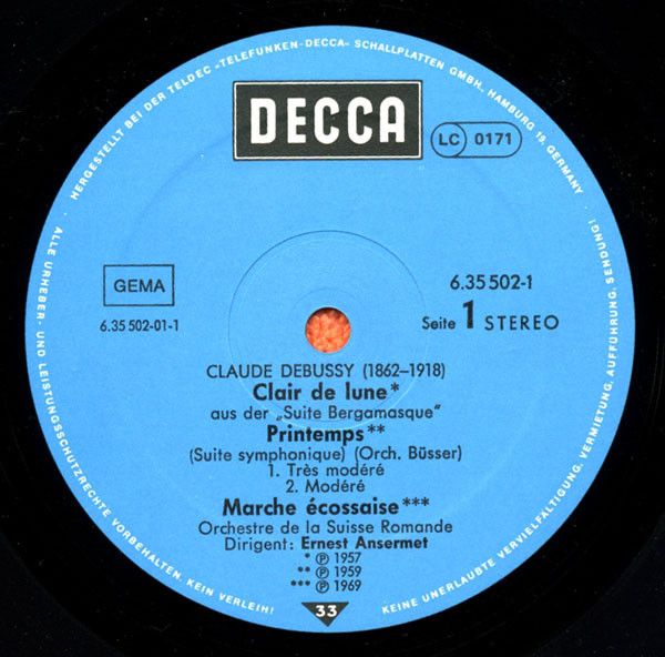 DECCA 6.35502 - Claude Debussy, L'Orchestre De La Suisse Romande - Image 3