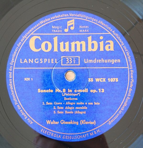 Columbia 33 WCX 1073 - Ludwig van Beethoven, Walter Gieseking - - Image 3