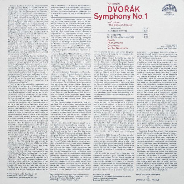 Supraphon 1110 2877 - Antonín Dvořák, The Czech Philharmonic Orc - Image 2