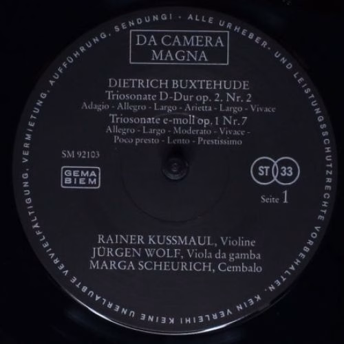 Da Camera Magna SM 92103 - Dieterich Buxtehude, Rainer Kussmaul, - Image 3