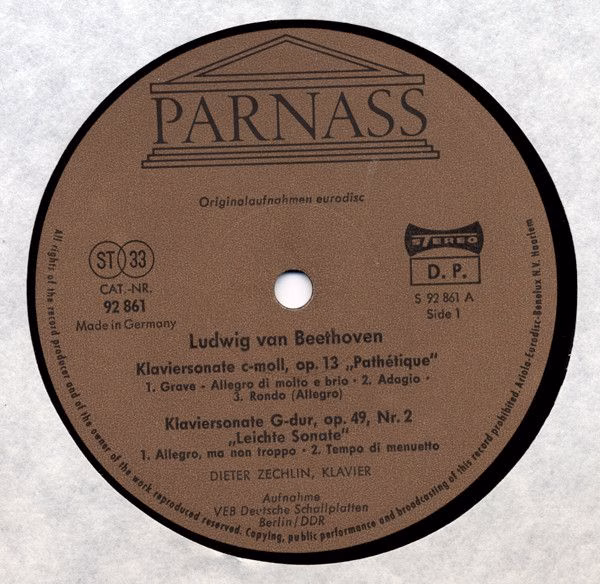 Parnass 92 860 - Ludwig van Beethoven, Dieter Zechlin - 12 Klavi - Image 3