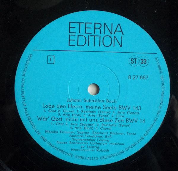 Eterna 8 27 887 - Johann Sebastian Bach, Monika Frimmer, Eberhar - Image 3