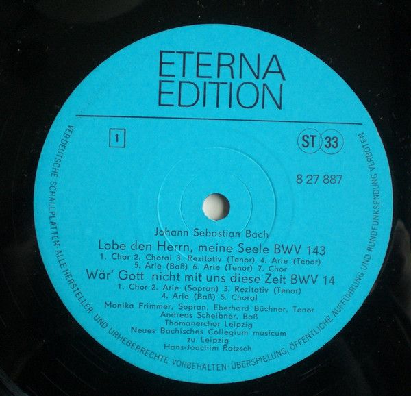 Eterna 8 27 887 - Johann Sebastian Bach, Monika Frimmer, Eberhar - Image 3