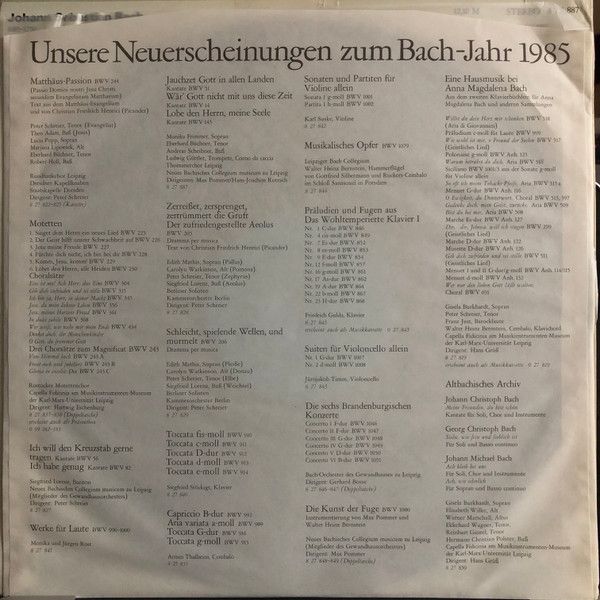 Eterna 8 27 887 - Johann Sebastian Bach, Monika Frimmer, Eberhar - Image 6