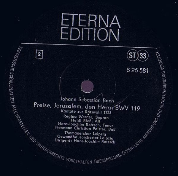 Eterna 8 26 581 - Johann Sebastian Bach, Regina Werner, Heidi Ri - Image 4