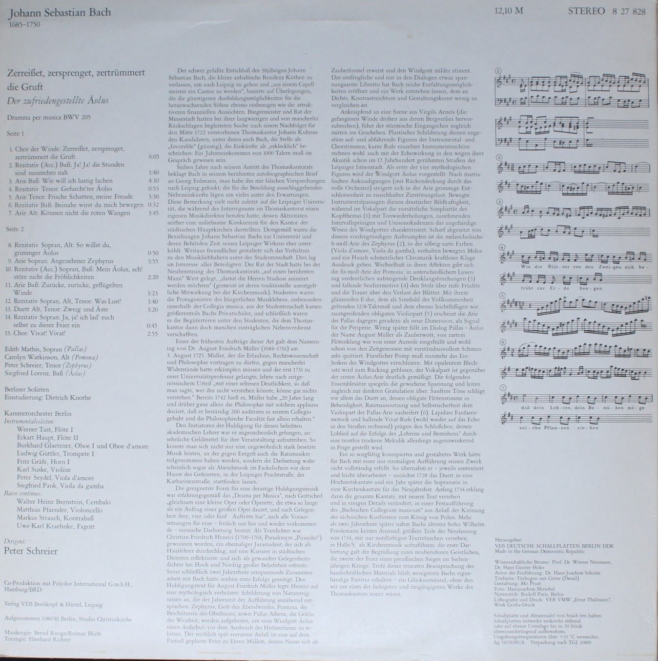 Not On Label 8 27 828 - Johann Sebastian Bach, Edith Mathis, Car - Image 2