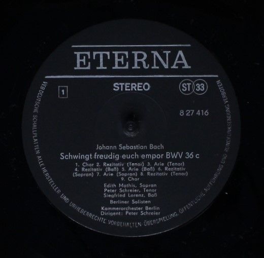 Eterna 8 27 416 - Johann Sebastian Bach, Edith Mathis, Peter Sch - Image 3