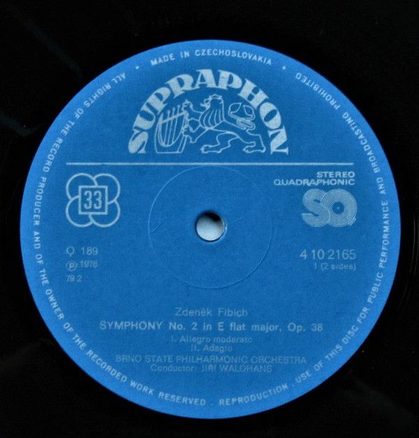 Supraphon 4 10 2165 - Zdeněk Fibich, Brno State Philharmonic Orc - Image 3