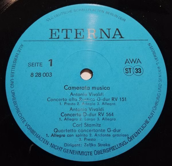 Eterna 8 28 003 - Antonio Vivaldi, Carl Stamitz, Wolfgang Amadeu - Image 3