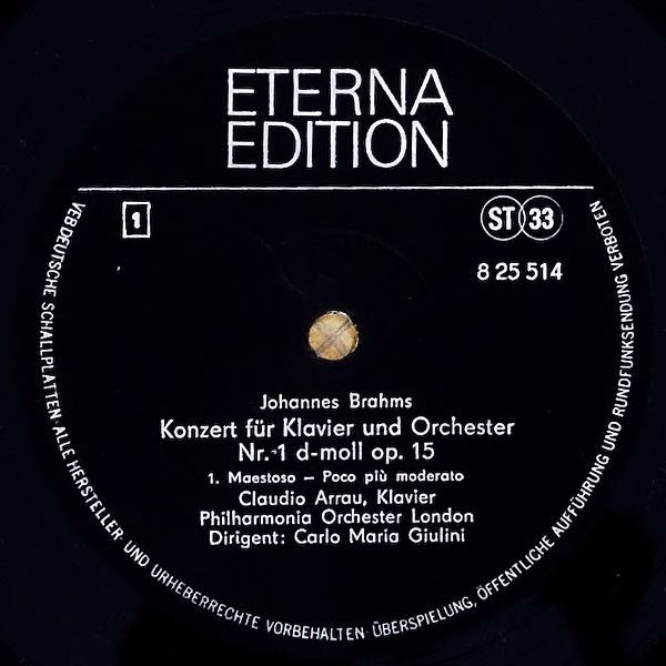 Eterna 8 25 514 - Johannes Brahms, Claudio Arrau, Philharmonia O - Image 3