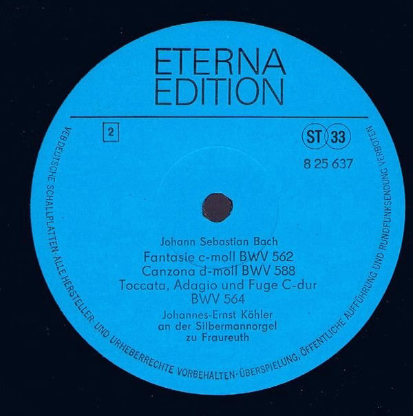 Eterna 8 25 637 - Johann Sebastian Bach, Johannes-Ernst Köhler - - Image 4