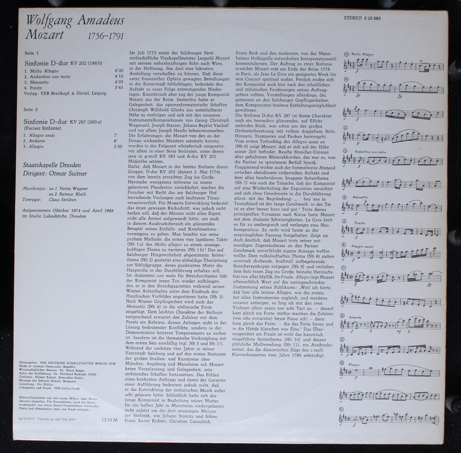 Eterna 8 26 682 - Wolfgang Amadeus Mozart, Staatskapelle Dresden - Image 2