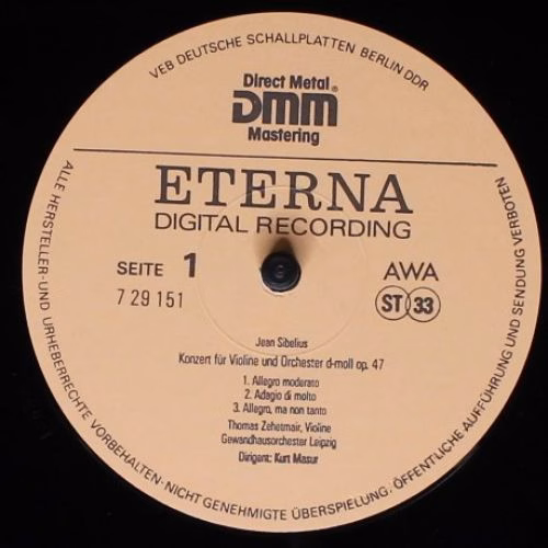 Eterna 7 29 151 - Jean Sibelius, Thomas Zehetmair, Gewandhausorc - Image 3