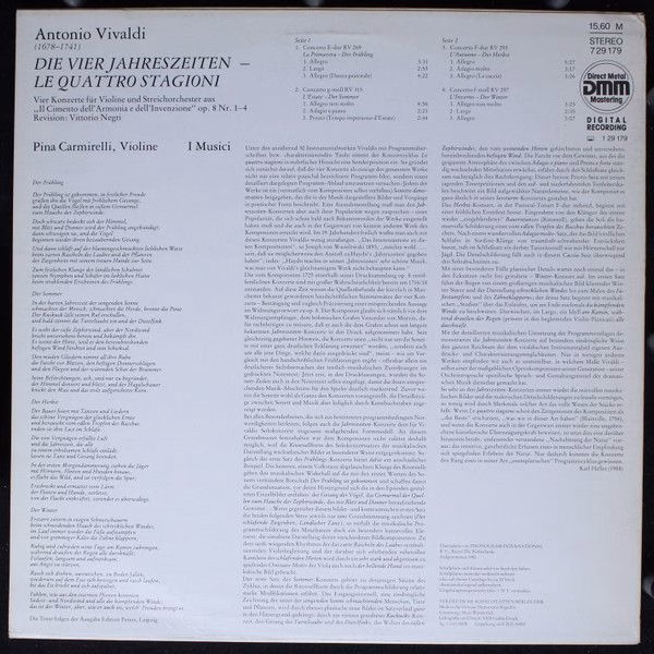 Eterna 7 29 179 - Antonio Vivaldi, I Musici, Pina Carmirelli - D - Image 2