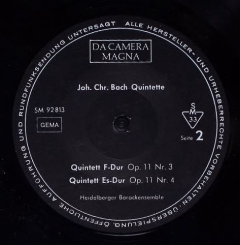 Da Camera Magna SM 92813 - Johann Christian Bach, Heidelberger B - Image 4