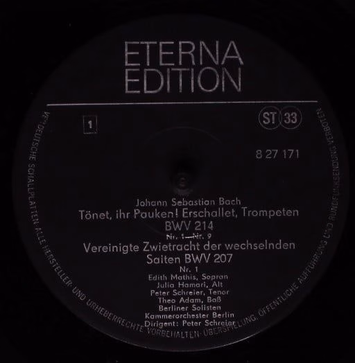 Eterna 8 27 171 - Johann Sebastian Bach - Tönet, Ihr Pauken BWV - Image 3