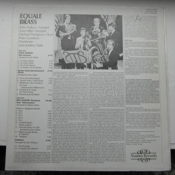 Nimbus Records NIMBUS 45010 - Equale Brass, Enric Morera, Béla B - Image 2
