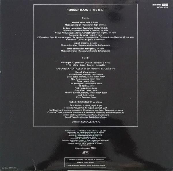 harmonia mundi France HMC 1160 - Heinrich Isaac, Ensemble Chanti - Image 2