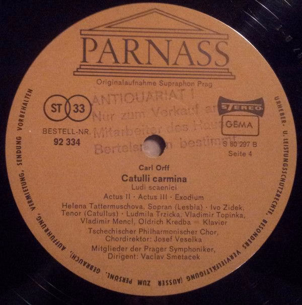 Parnass 92 332 - Carl Orff - Trionfi (Trittico Teatrale) (Carmin - Image 5
