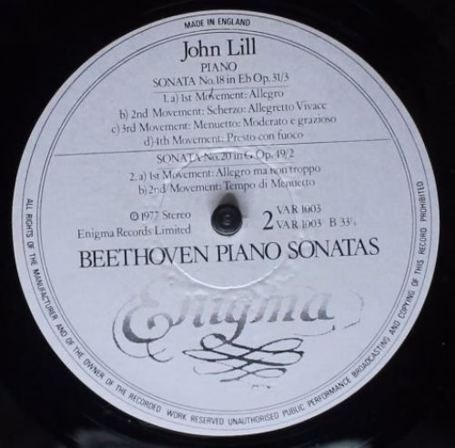 Enigma Records (8) VAR 1003 - Ludwig van Beethoven, John Lill - - Image 4