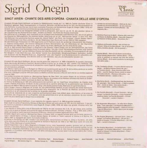 Top Classic TC-9047 - Sigrid Onegin - Singt Aus Den Opern.... - Image 2