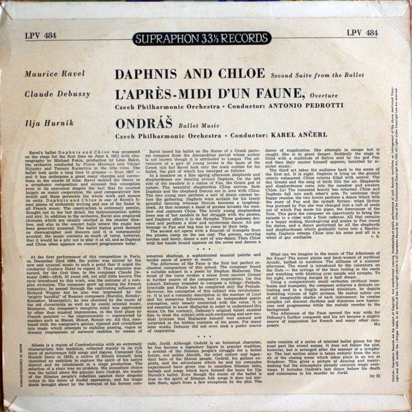 Supraphon LPV 484 - Maurice Ravel, Claude Debussy, Ilja Hurník - - Image 2