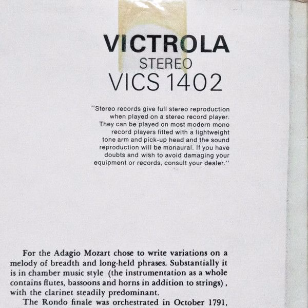 RCA Victrola VICS 1402 - Wolfgang Amadeus Mozart, Benny Goodman, - Image 6