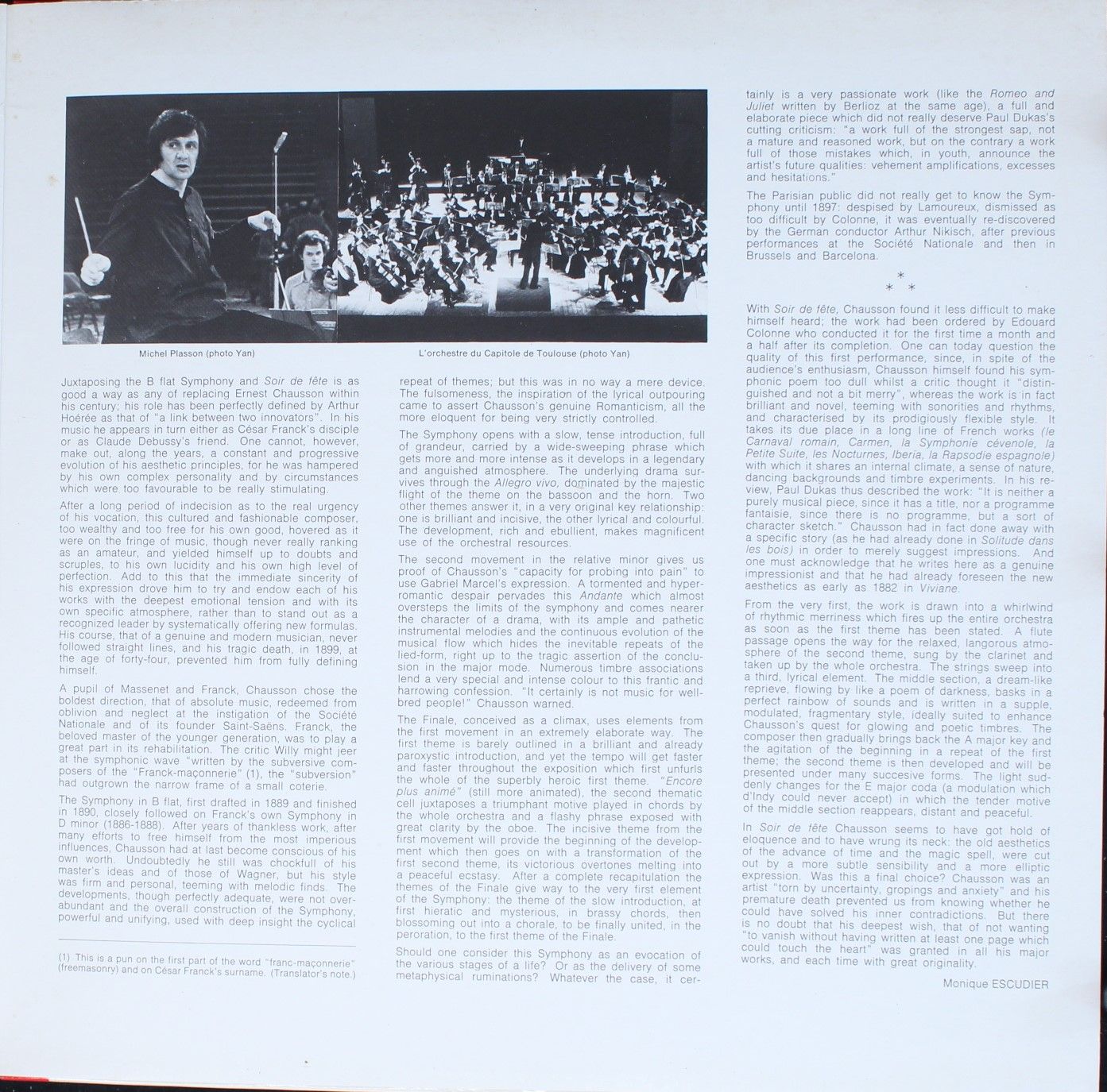 La Voix De Son Maître 2C 069-14086 - Ernest Chausson, Michel Pla - Image 2