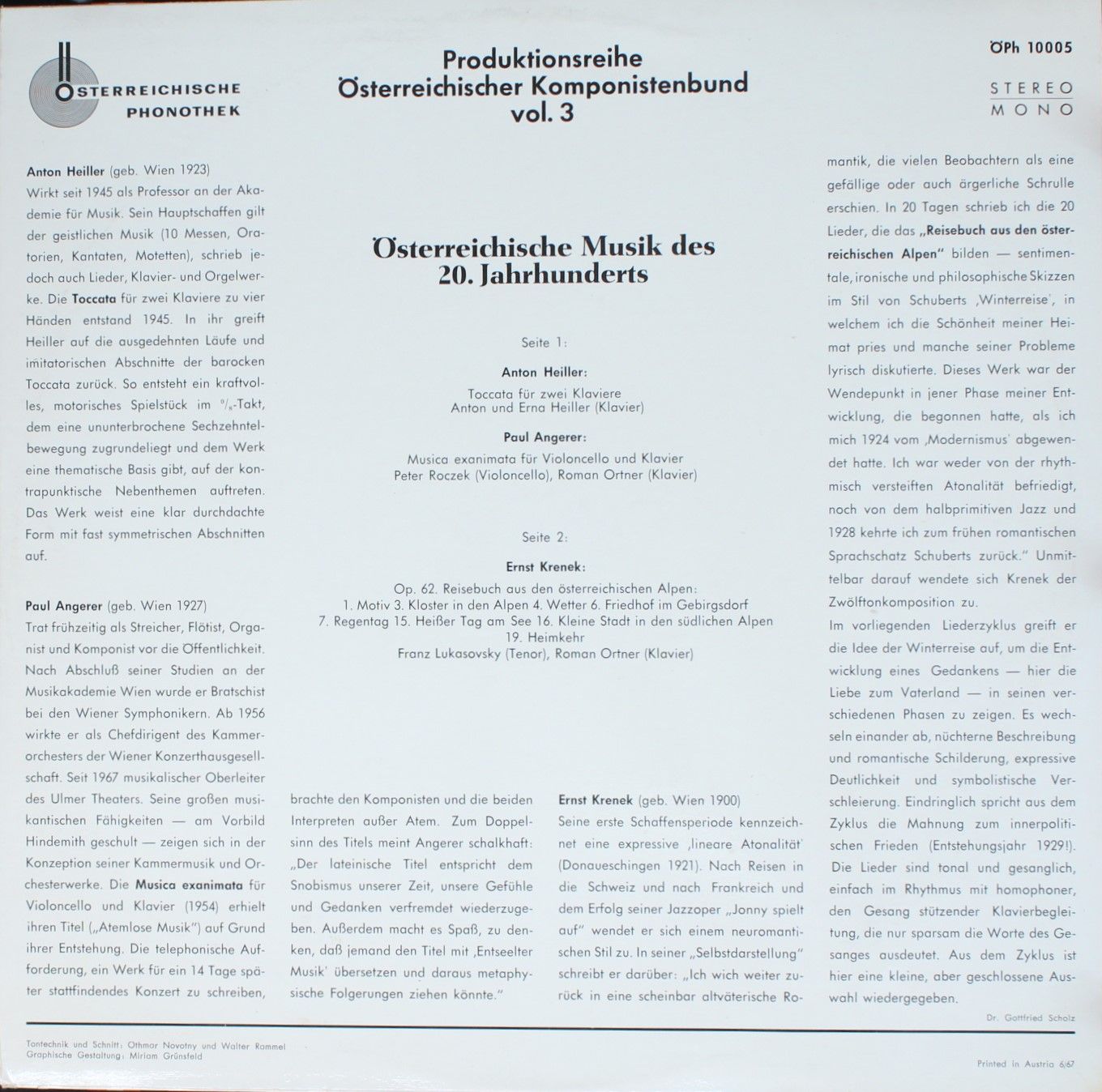 Österreichische Phonothek ÖPh 10005 - Ernst Krenek, Anton Heille - Image 2
