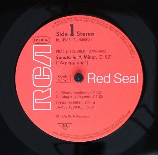 RCA Red Seal RL 11568 - Lynn Harrell, James Levine (2), Franz Sc - Image 3
