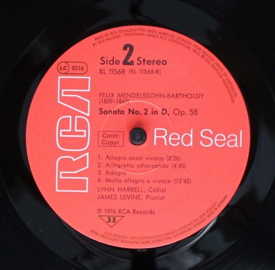 RCA Red Seal RL 11568 - Lynn Harrell, James Levine (2), Franz Sc - Image 4
