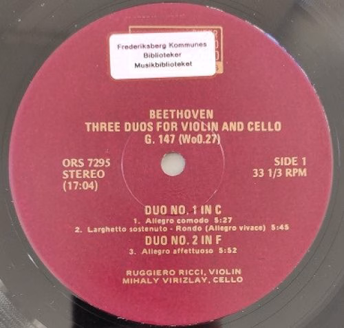 Orion ORS 7295 - Ludwig van Beethoven, Ruggiero Ricci, Mihaly Vi - Image 3