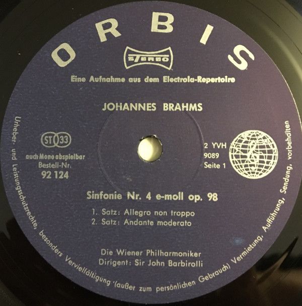 Orbis 92 124 - Johannes Brahms, Wiener Philharmoniker, Sir John - Image 4