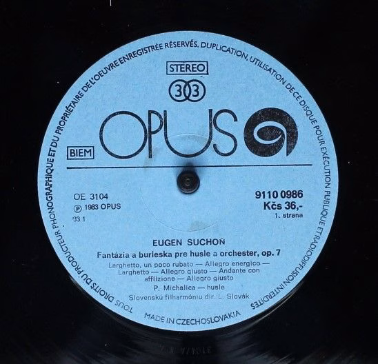 Opus 9110 0986 - Eugen Suchoň - Fantázia A Burleska Pre Husle A - Image 3