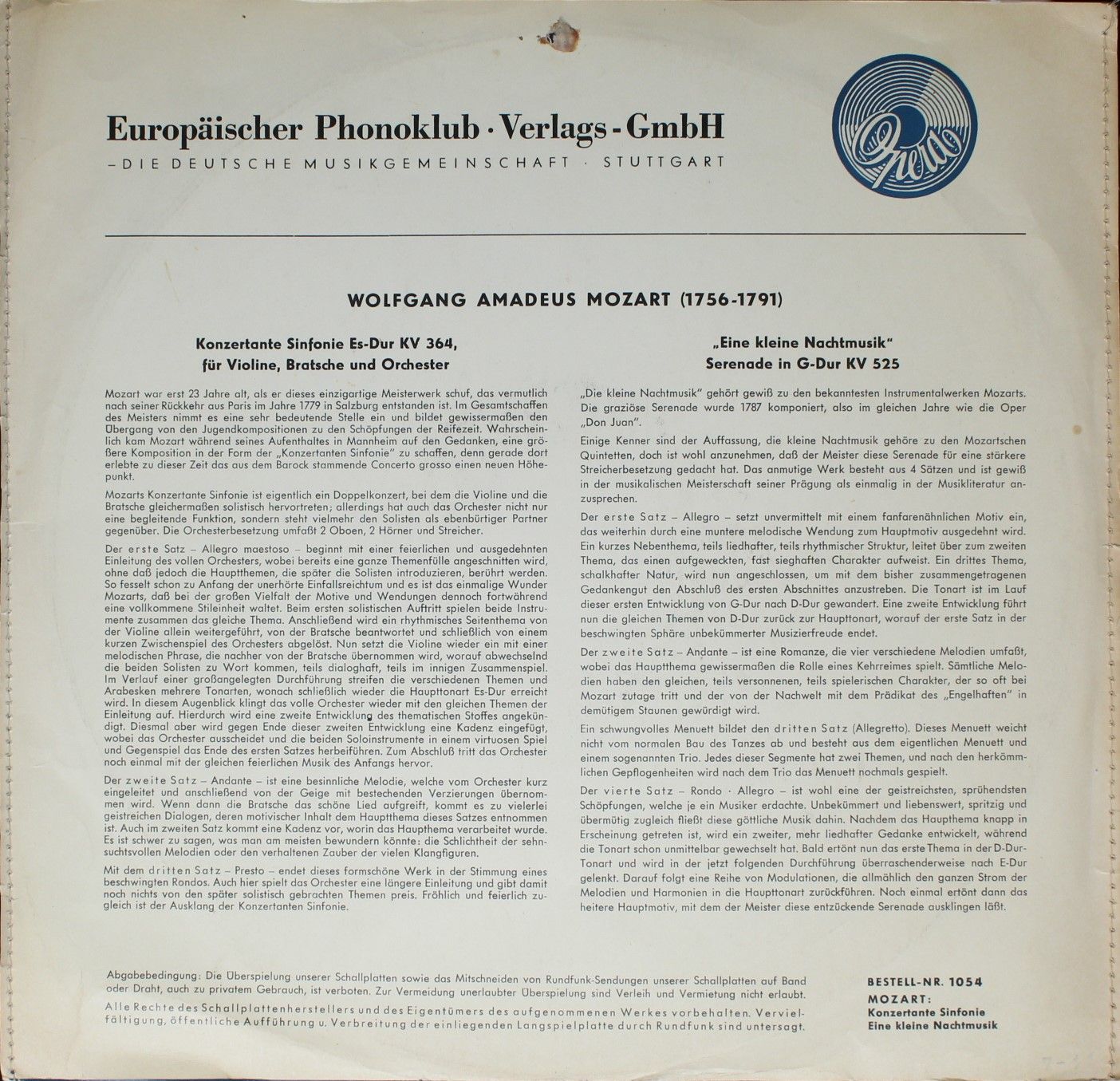 Opera 1054 - Wolfgang Amadeus Mozart, Reinhold Barchet, Heinz Ki - Image 2